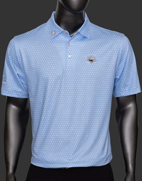 Polo Shirt - Agave Man - Seeing Double Performance Jersey - Cottage Blue