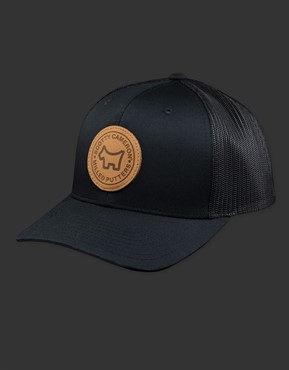 Hat - Leather Scotty Dog Patch - Mesh Snapback - Black