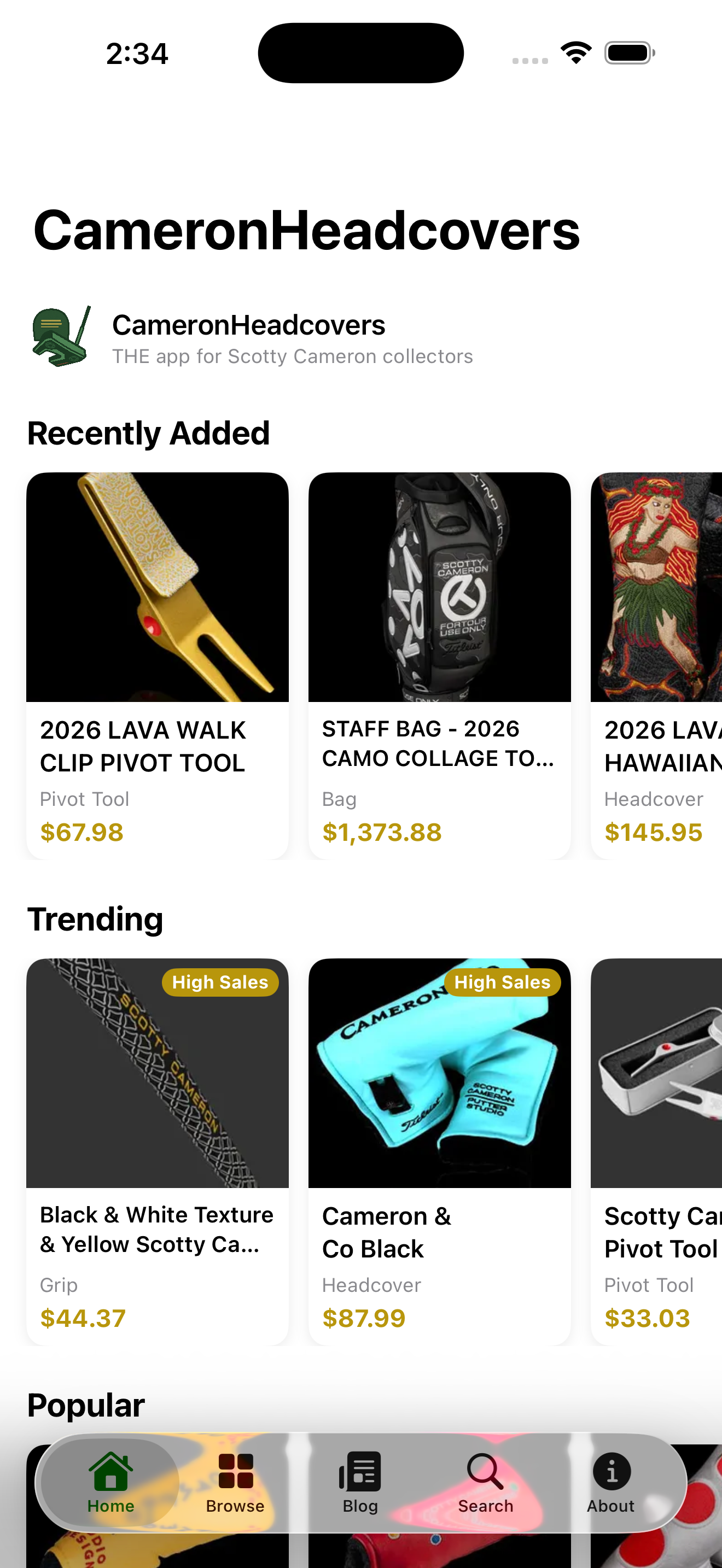 CameronHeadcovers iOS App