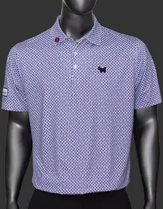 Polo Shirt - Scotty Bulldog - Piña Skullada Performance Jersey - White/Havana Pink