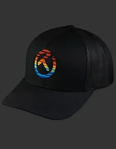 Hat - Serape Circle T - Retro Trucker - Black