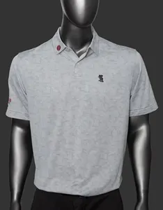 Polo Shirt - Tour Rat - Carl Geometric Performance Jacquard Fabric - Gale Gray